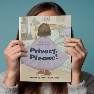 person holding Privacy,
       Please! book