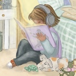 child reading in their room